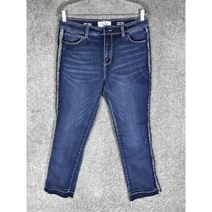 Lola Kate TDSB 4 Way Stretch High Rise Ankle Jeans Womens Size 10 Embroidered‎